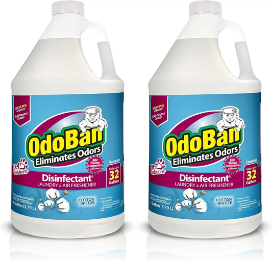 OdoBan Disinfectant Concentrate and Odor Eliminator, Made in the USA, Cotton Breeze Scent, 2 Gallons