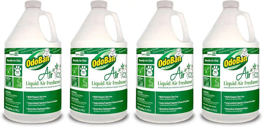 OdoBan Professional Series Ready-to-Use Air Spring Fresh Liquid Air Freshener, Made in the USA, Spring Fresh Scent Clear, 4-Pack, 1 Gallon Each