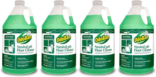 OdoBan Professional Series Neutral pH No Rinse Floor Cleaner Concentrate, Made in the USA, 4 Gallons