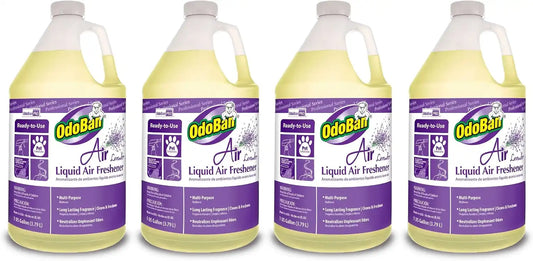 OdoBan Professional Series Ready-to-Use Air Lavender Liquid Air Freshener, Made in the USA, Lavender Scent, 4-Pack, 1 Gallon Each